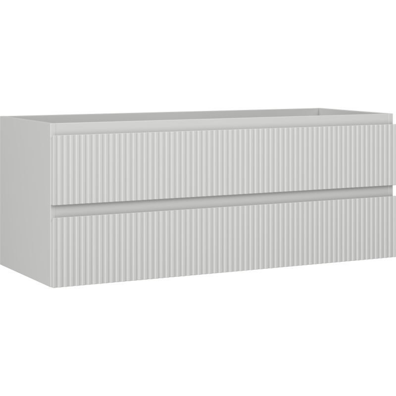 Mexen Rivel koupelnová skříňka pod umyvadlo 120 cm, 2 zásuvky, vroubkovaná, šedá mat - 91A20-12047-2-BFF62