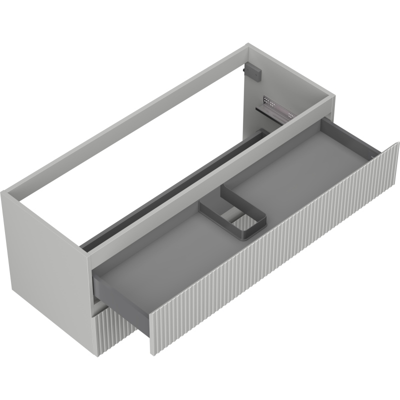 Mexen Rivel koupelnová skříňka pod umyvadlo 120 cm, 2 zásuvky, vroubkovaná, šedá mat - 91A20-12047-2-BFF62