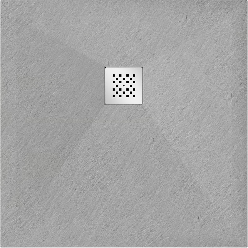 Mexen Stone+ kompozitový čtvercový sprchový kout 100 x 100 cm, šedý-beton - 44611010