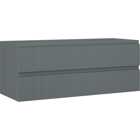 Mexen Rivel koupelnová skříňka pod umyvadlo 120 cm, 2 zásuvky, rýhovaná, grafit mat - 91A20-12047-2-BFF66
