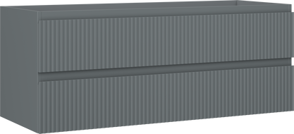 Mexen Rivel koupelnová skříňka pod umyvadlo 120 cm, 2 zásuvky, rýhovaná, grafit mat - 91A20-12047-2-BFF66