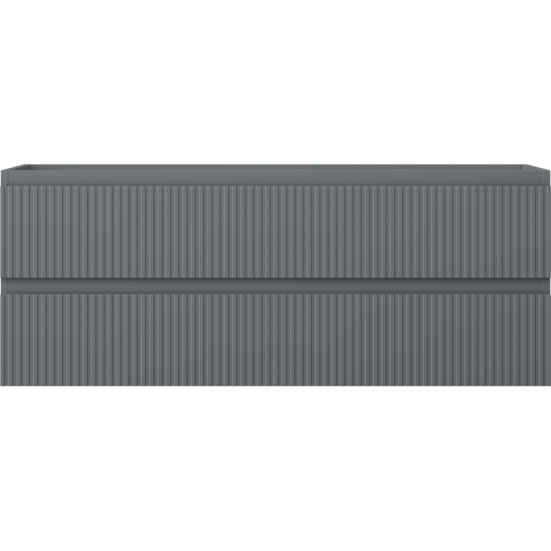 Mexen Rivel koupelnová skříňka pod umyvadlo 120 cm, 2 zásuvky, rýhovaná, grafit mat - 91A20-12047-2-BFF66