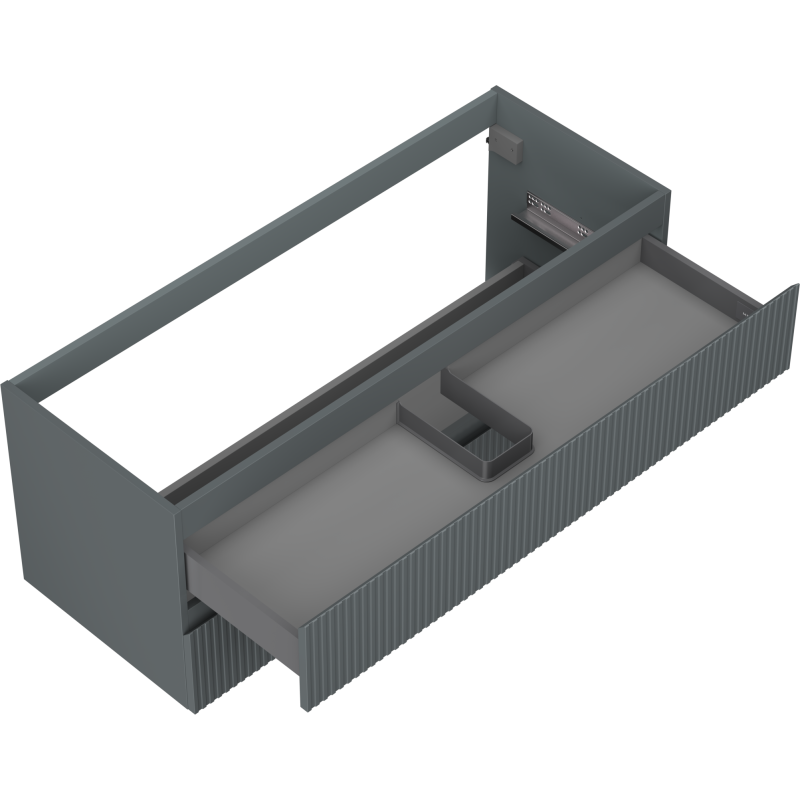 Mexen Rivel koupelnová skříňka pod umyvadlo 120 cm, 2 zásuvky, rýhovaná, grafit mat - 91A20-12047-2-BFF66