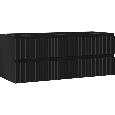 Mexen Rivel koupelnová skříňka pod umyvadlo 120 cm, 2 zásuvky, drážkovaná, černá mat - 91A20-12047-2-BFF71