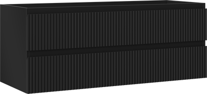 Mexen Rivel koupelnová skříňka pod umyvadlo 120 cm, 2 zásuvky, drážkovaná, černá mat - 91A20-12047-2-BFF71