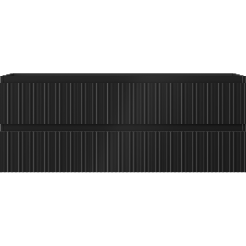 Mexen Rivel koupelnová skříňka pod umyvadlo 120 cm, 2 zásuvky, drážkovaná, černá mat - 91A20-12047-2-BFF71