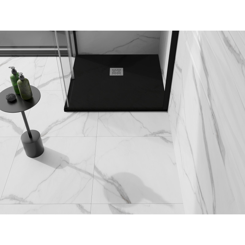 Mexen Stone+ kompozitní čtvercový sprchový kout 70 x 70 cm, černý - 44707070
