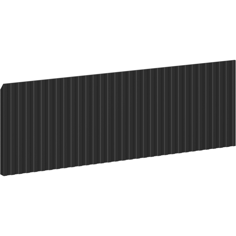 Mexen Rivel přední drážkovaný do těla koupelnové skříňky 70 x 20 cm, černý mat - 91A20-0700-235-1-71