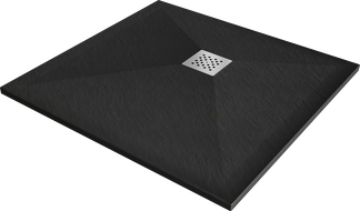 Mexen Stone+ kompozitní sprchová vanička čtvercová 70 x 70 cm, černá - 44707070