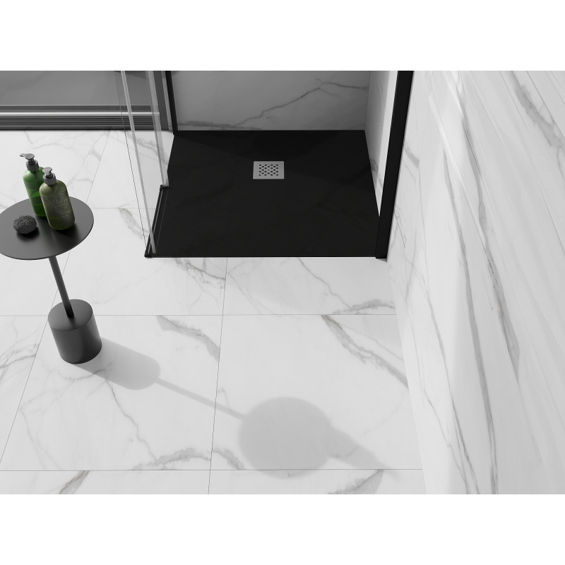 Mexen Stone+ čtvercový kompozitní sprchový kout 90 x 90 cm, černý - 44709090