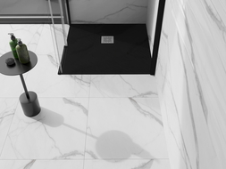 Mexen Stone+ kompozitní čtvercová sprchová vana 90 x 90 cm, Černá - 44709090
