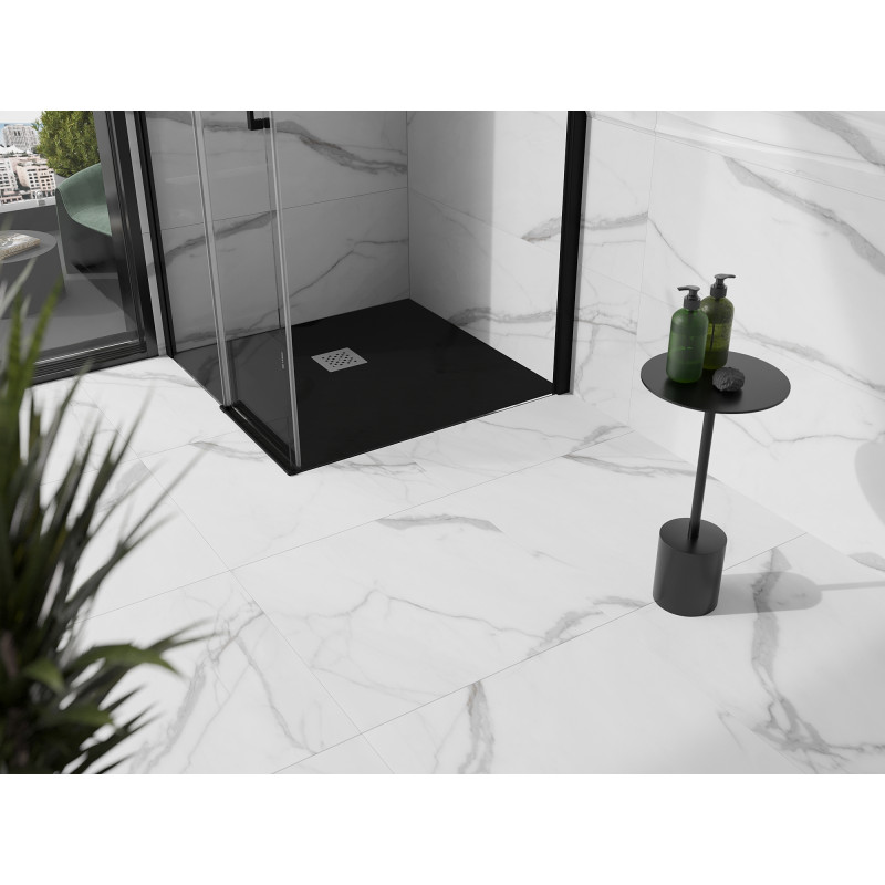Mexen Stone+ čtvercový kompozitní sprchový kout 90 x 90 cm, černý - 44709090