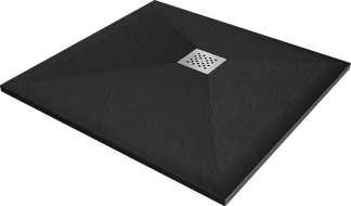 Mexen Stone+ kompozitní čtvercový sprchový kout 100 x 100 cm, černý - 44701010