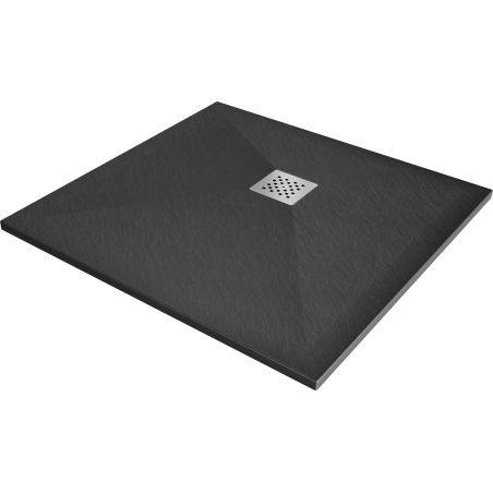 Mexen Stone+ čtvercová kompozitní vanička 80 x 80 cm, antracit - 44718080