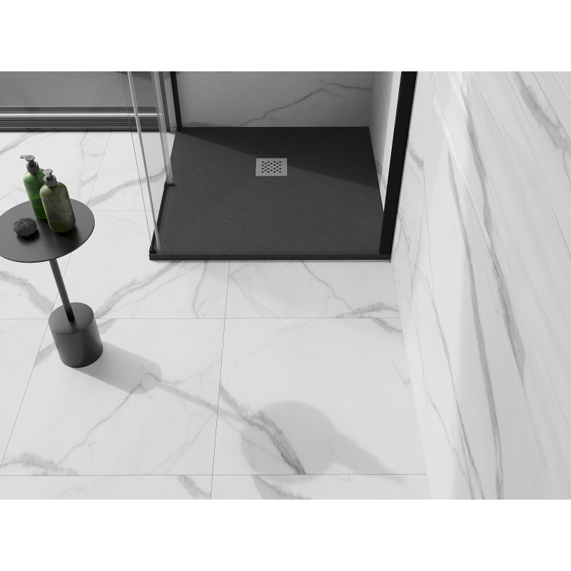 Mexen Stone+ čtvercová kompozitní sprchová vanička 90 x 90 cm, antracit - 44719090