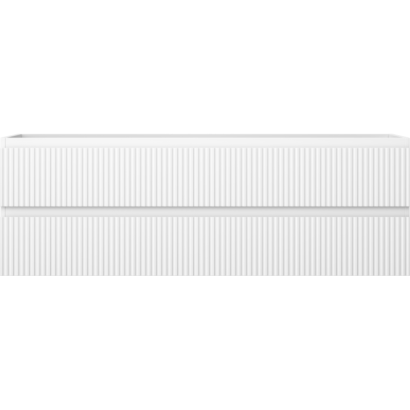 Mexen Rivel koupelnová skříňka pod umyvadlo 140 cm, 2 zásuvky, drážkovaná, bílá mat - 91A20-14047-2-BFF01
