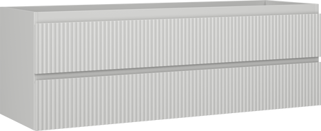 Mexen Rivel koupelnová skříňka pod umyvadlo 140 cm, 2 zásuvky, vroubkovaná, šedá mat - 91A20-14047-2-BFF62