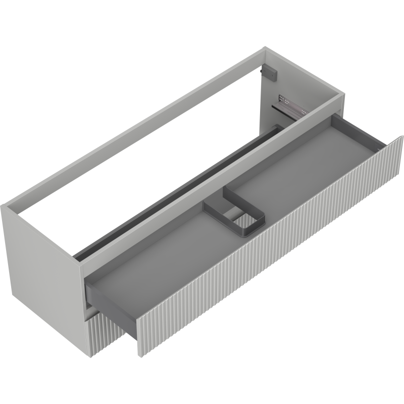 Mexen Rivel koupelnová skříňka pod umyvadlo 140 cm, 2 zásuvky, vroubkovaná, šedá mat - 91A20-14047-2-BFF62