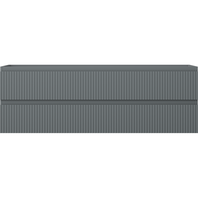 Mexen Rivel koupelnová skříňka pod umyvadlo 140 cm, 2 zásuvky, drážkovaná, matný grafit - 91A20-14047-2-BFF66