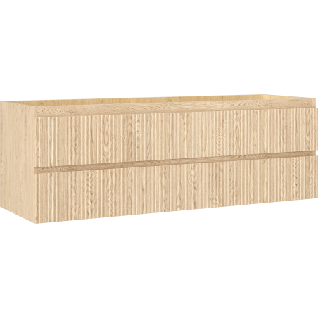 Mexen Rivel koupelnová skříňka pod umyvadlo 140 cm, 2 zásuvky, žebrovaná, dub - 91A20-14047-2-BFF81