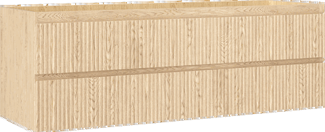 Mexen Rivel koupelnová skříňka pod umyvadlo 140 cm, 2 zásuvky, žebrovaná, dub - 91A20-14047-2-BFF81