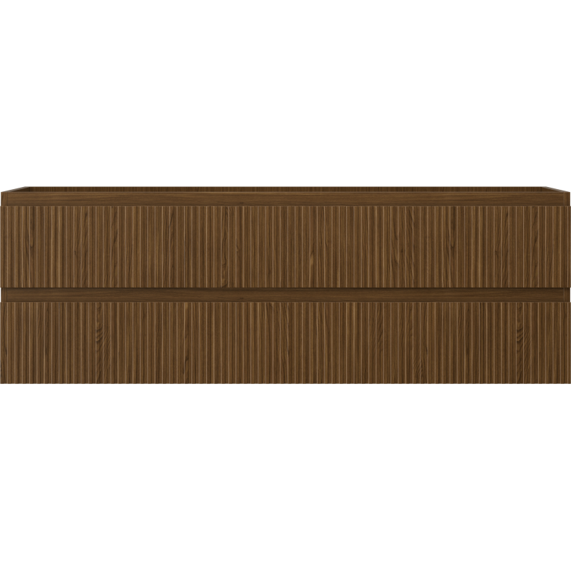 Mexen Rivel koupelnová skříňka pod umyvadlo 140 cm, 2 zásuvky, drážkovaná, ořech - 91A20-14047-2-BFF86