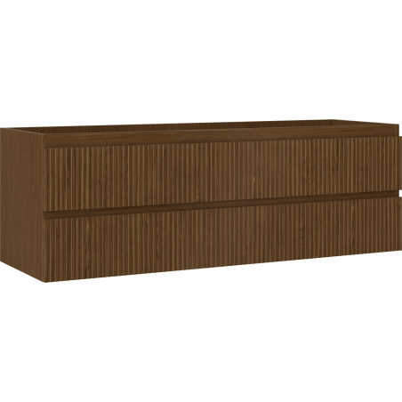 Mexen Rivel koupelnová skříňka pod umyvadlo 140 cm, 2 zásuvky, drážkovaná, ořech - 91A20-14047-2-BFF86