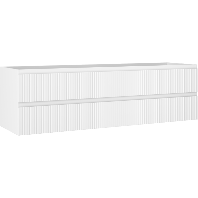 Mexen Rivel koupelnová skříňka pod umyvadlo 160 cm, 2 zásuvky, rýhovaná, bílá mat - 91A20-16047-2-BFF01