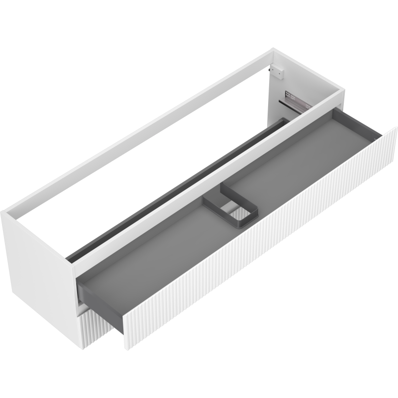 Mexen Rivel koupelnová skříňka pod umyvadlo 160 cm, 2 zásuvky, rýhovaná, bílá mat - 91A20-16047-2-BFF01