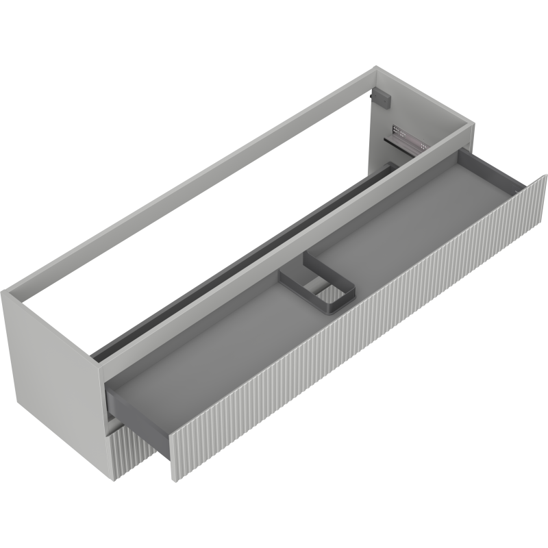 Mexen Rivel koupelnová skříňka pod umyvadlo 160 cm, 2 zásuvky, drážkovaná, šedá mat - 91A20-16047-2-BFF62