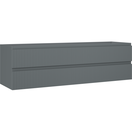 Mexen Rivel koupelnová skříňka pod umyvadlo 160 cm, 2 zásuvky, rýhovaná, grafit mat - 91A20-16047-2-BFF66