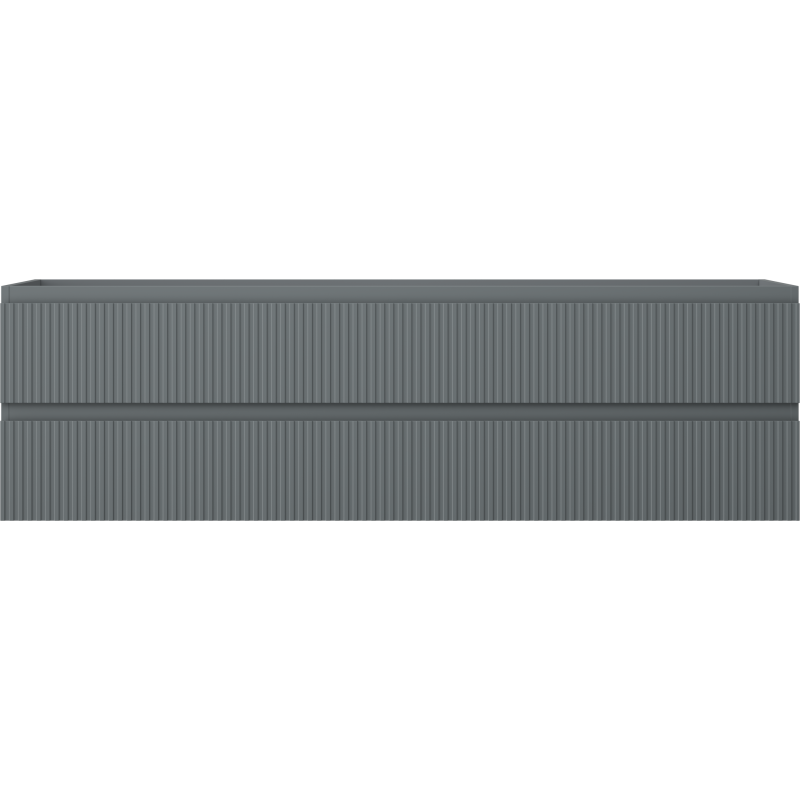 Mexen Rivel koupelnová skříňka pod umyvadlo 160 cm, 2 zásuvky, rýhovaná, grafit mat - 91A20-16047-2-BFF66