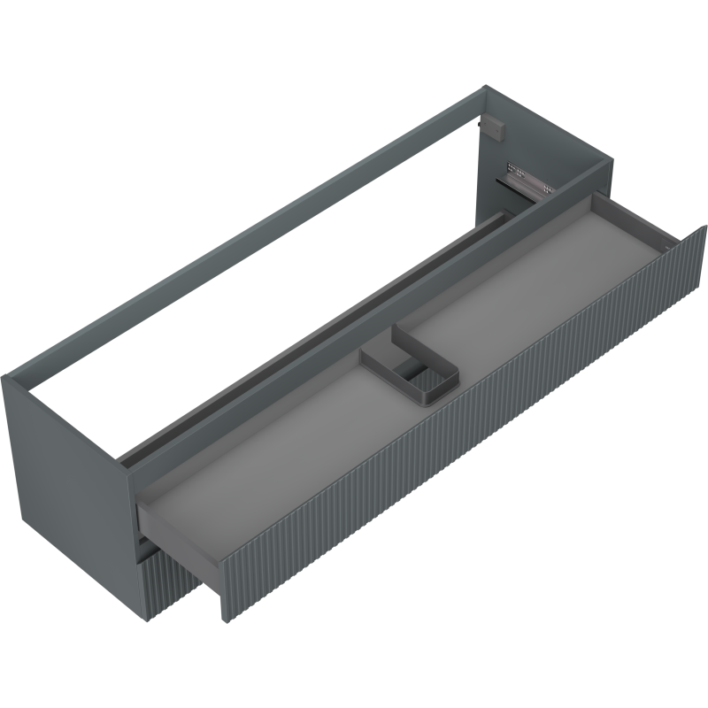 Mexen Rivel koupelnová skříňka pod umyvadlo 160 cm, 2 zásuvky, rýhovaná, grafit mat - 91A20-16047-2-BFF66