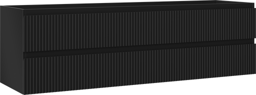 Mexen Rivel koupelnová skříňka pod umyvadlo 160 cm, 2 zásuvky, rýhovaná, černá matná - 91A20-16047-2-BFF71