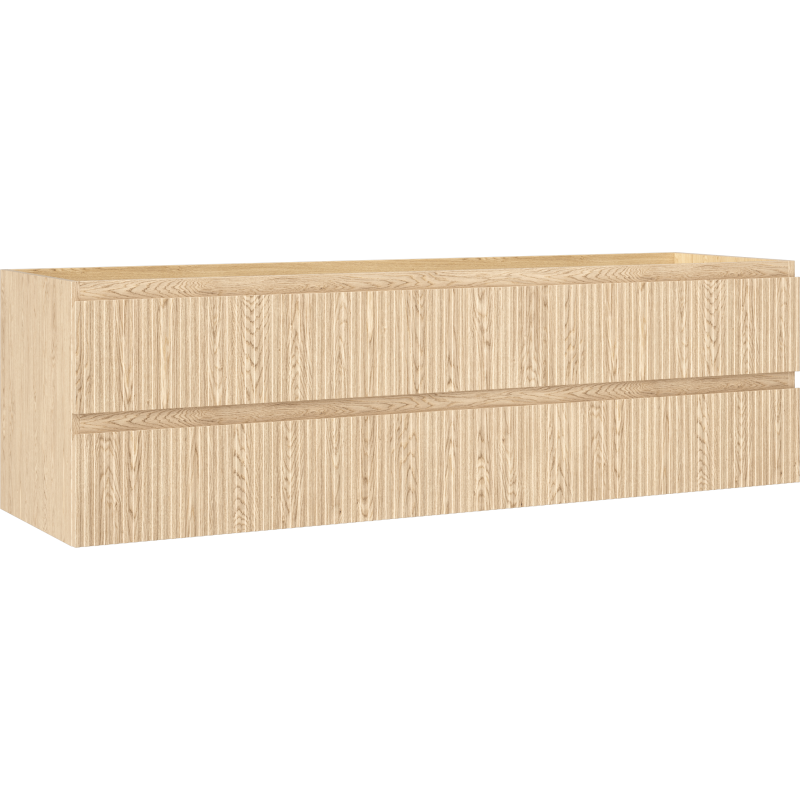 Mexen Rivel koupelnová skříňka pod umyvadlo 160 cm, 2 zásuvky, drážkovaná, dub - 91A20-16047-2-BFF81