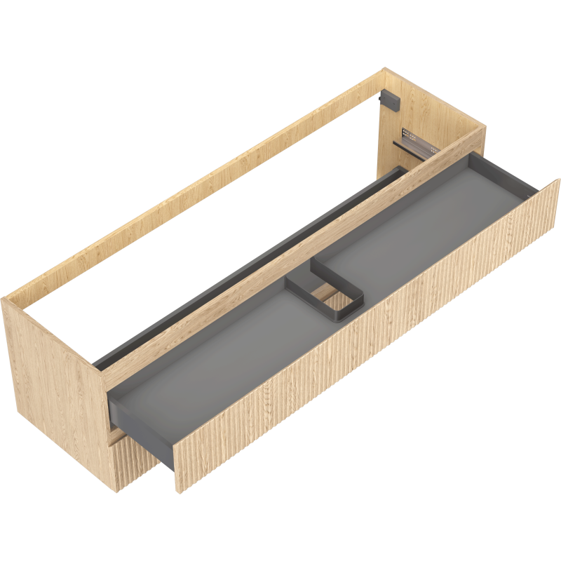 Mexen Rivel koupelnová skříňka pod umyvadlo 160 cm, 2 zásuvky, drážkovaná, dub - 91A20-16047-2-BFF81