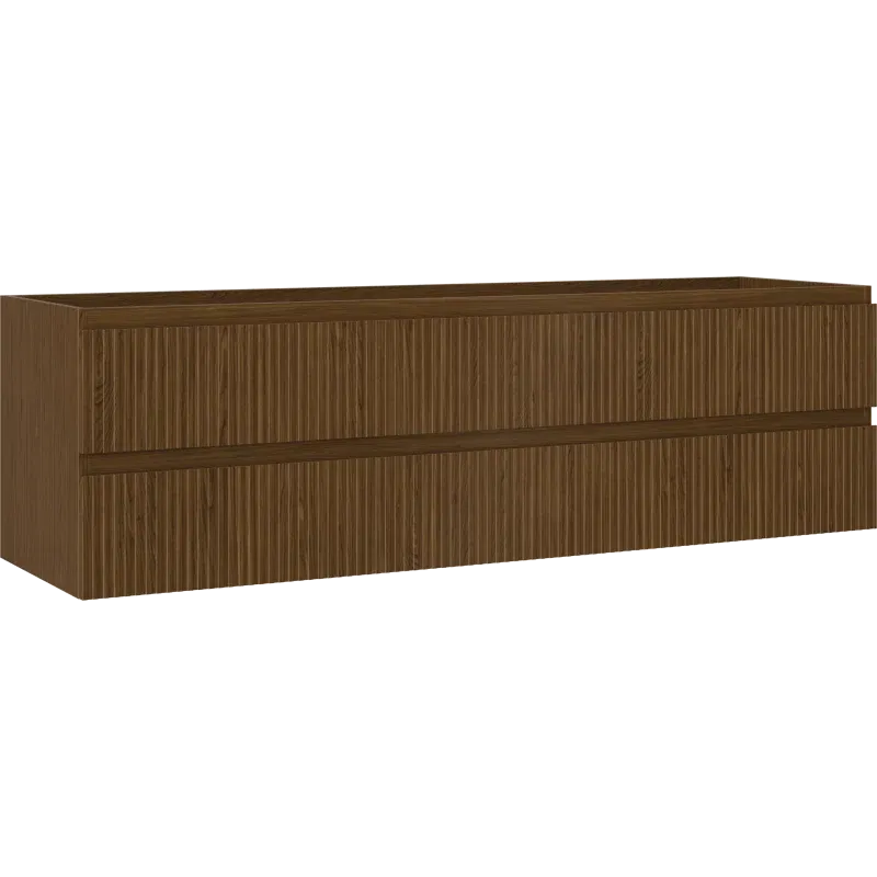 Mexen Rivel koupelnová skříňka pod umyvadlo 160 cm, 2 zásuvky, drážkovaná, ořech - 91A20-16047-2-BFF86
