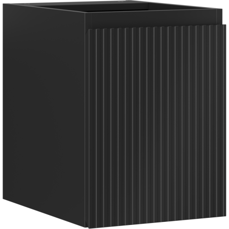 Mexen Rivel koupelnová skříňka pod umyvadlo 35 cm, 1 dveře, drážkovaná, černá mat - 91A21-03547-1-BF71