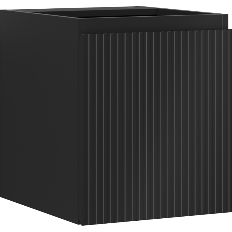 Mexen Rivel koupelnová skříňka pod umyvadlo 40 cm, 1 dveře, drážkovaná, černá matná - 91A21-04047-1-BF71