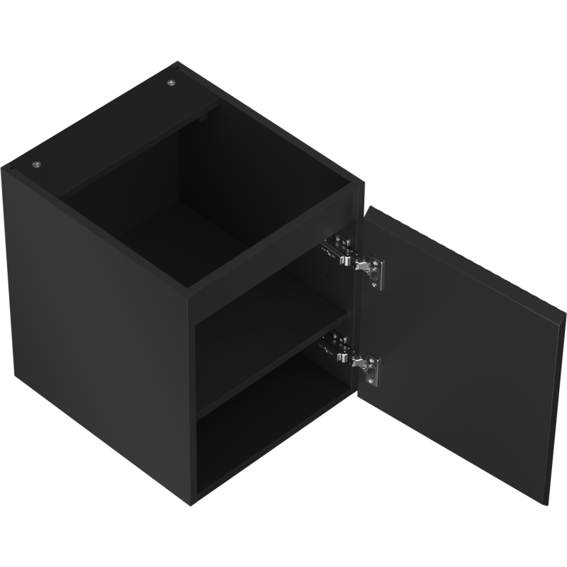 Mexen Rivel koupelnová skříňka pod umyvadlo 40 cm, 1 dveře, drážkovaná, černá matná - 91A21-04047-1-BF71