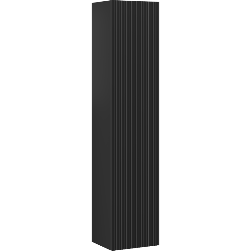 Mexen Rivel koupelnový sloupek 35 cm, 1 dveře, drážkovaný, černý mat - 91A21-03016-1-BF71