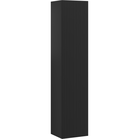 Mexen Rivel koupelnový sloupek 35 cm, 1 dveře, drážkovaný, černý mat - 91A21-03016-1-BF71