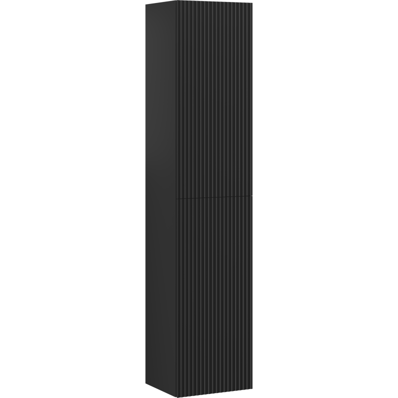 Mexen Rivel sloupek koupelnový 35 cm, 2 dveře, rýhovaný, černý mat - 91A21-03016-2-BF71