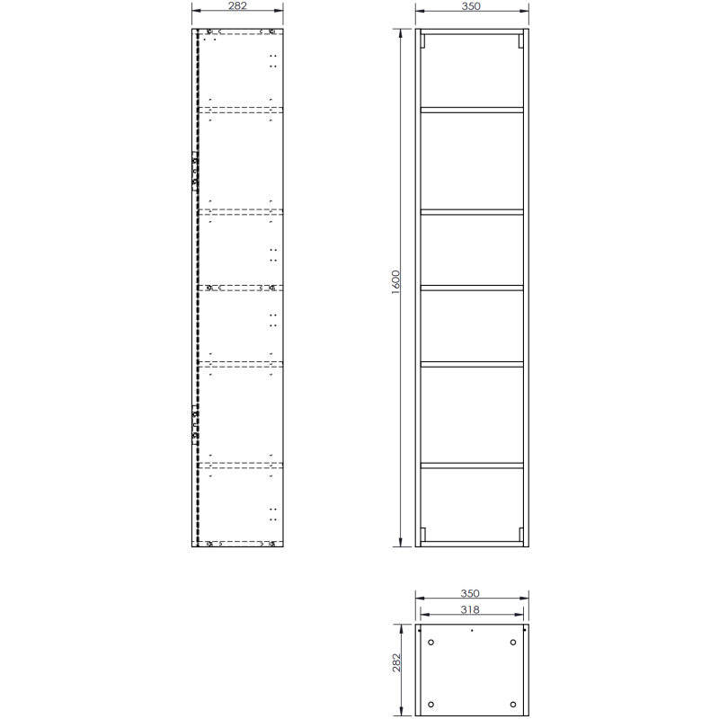 Mexen Rivel koupelnová skříňka 35 cm, 2 dveře, rýhovaná, ořech - 91A21-03016-2-BF86