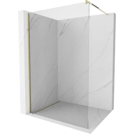 Mexen Kioto sprchová stěna Walk-in 80 x 200 cm, transparentní 8 mm, zlatá - 800-080-101-50-00