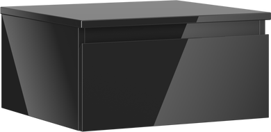 Mexen Orio koupelnová skříňka pod umyvadlo 50 cm s deskou, 1 zásuvka, černý lesk - 91A10-05023-1-BFC70