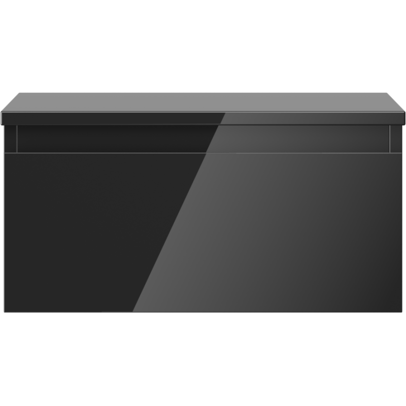 Mexen Orio koupelnová skříňka pod umyvadlo 50 cm s deskou, 1 zásuvka, černý lesk - 91A10-05023-1-BFC70