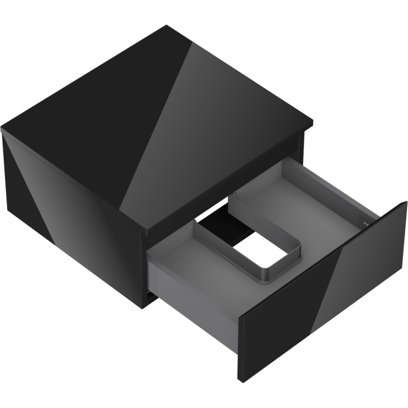 Mexen Orio koupelnová skříňka pod umyvadlo 50 cm s deskou, 1 zásuvka, černý lesk - 91A10-05023-1-BFC70