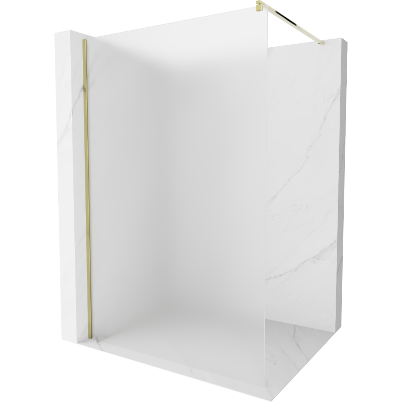 Mexen Kioto sprchová stěna Walk-in 100 x 200 cm, matné sklo 8 mm, zlatá - 800-100-101-50-30