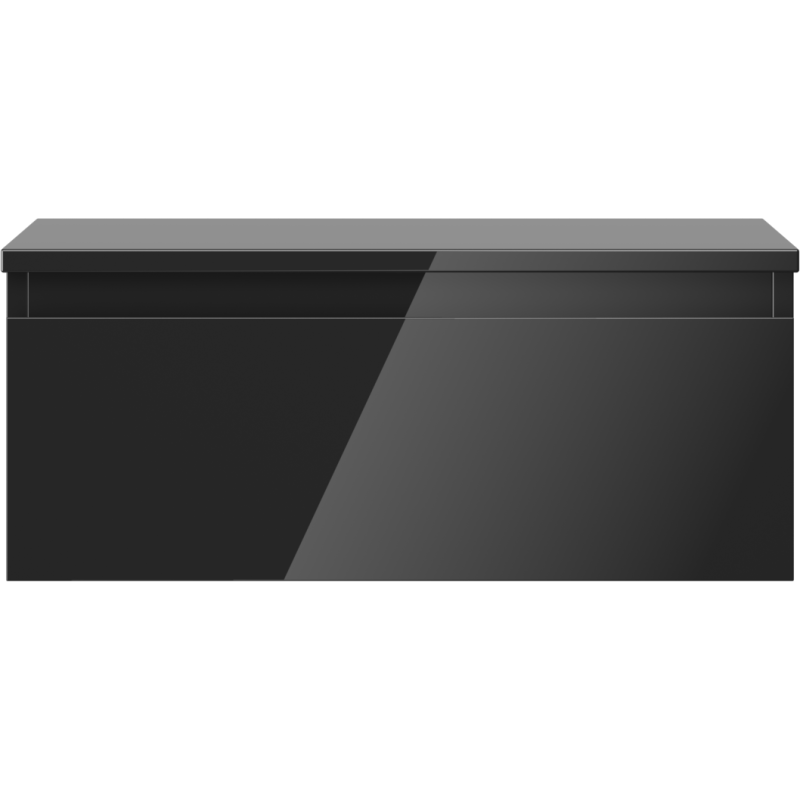 Mexen Orio koupelnová skříňka pod umyvadlo 60 cm s deskou, 1 zásuvka, černý lesk - 91A10-06023-1-BFC70